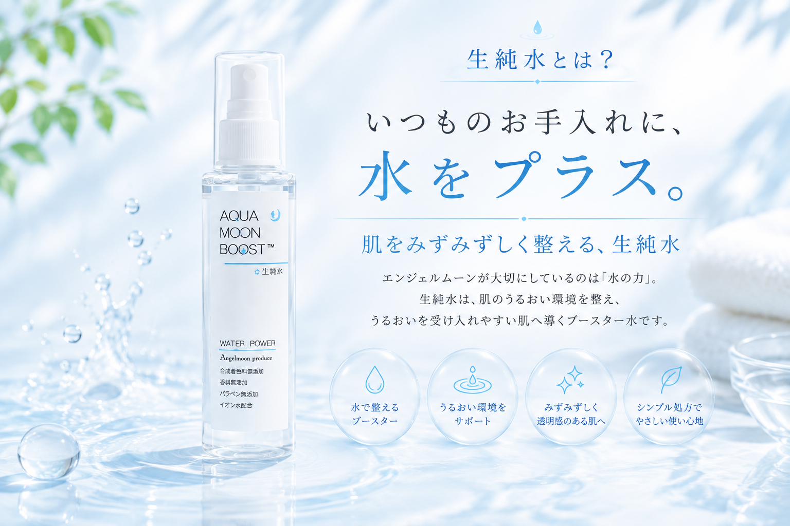 いつものお手入れに生純水をプラスする水分ケア